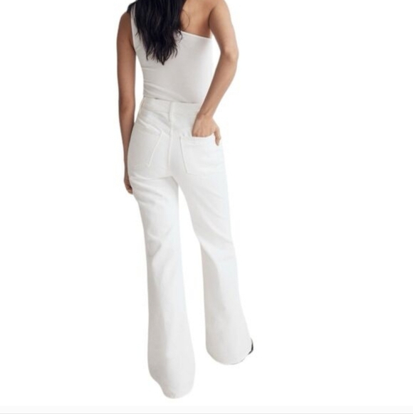 Madewell The Baggy Flare White High Waisted Jeans Women’s Size 28 - Picture 3 of 7